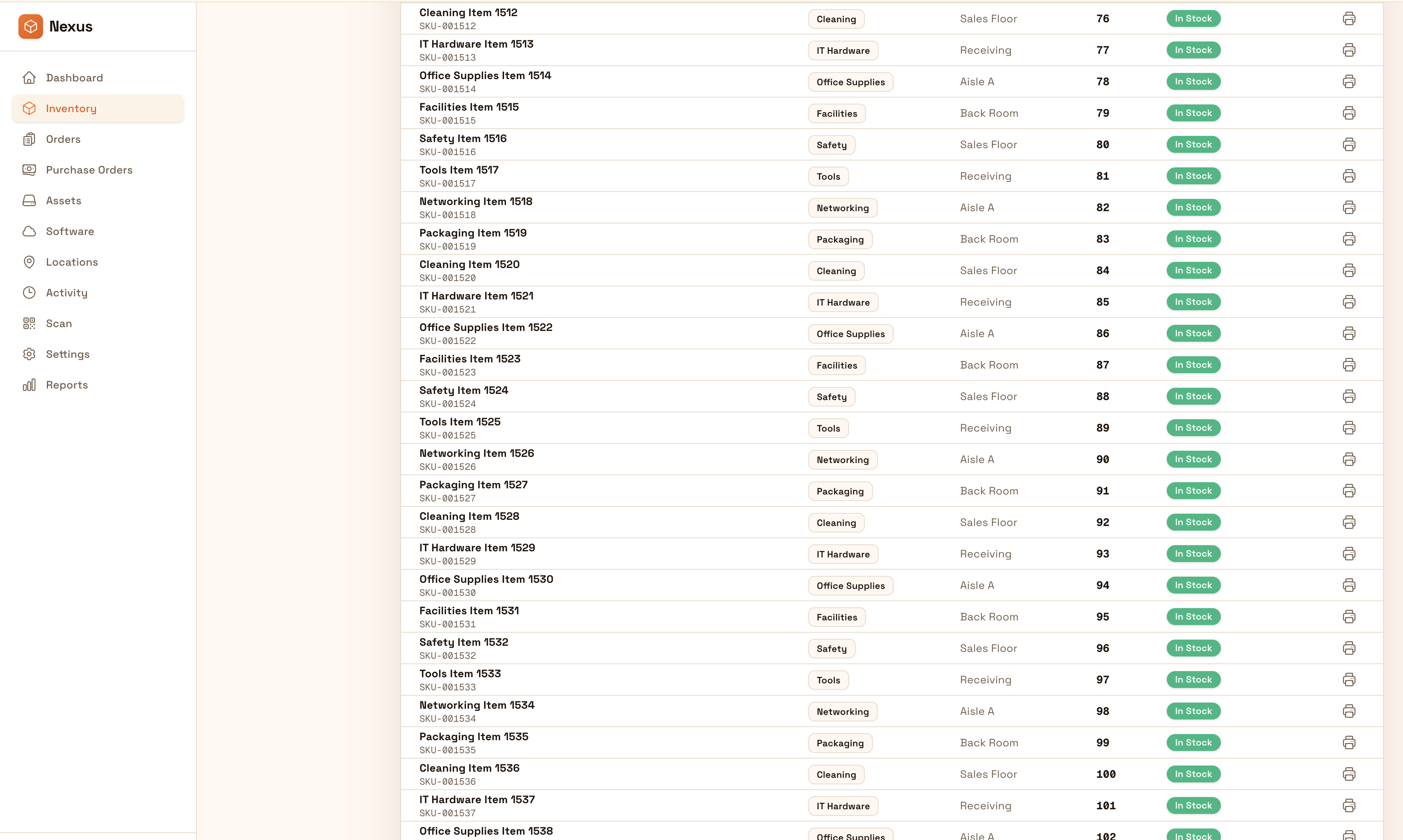 Inventory view screenshot